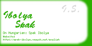 ibolya spak business card